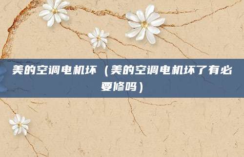 美的空调电机坏（美的空调电机坏了有必要修吗）