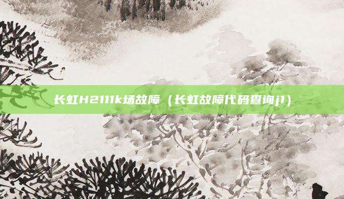 长虹H2111k场故障（长虹故障代码查询j1）