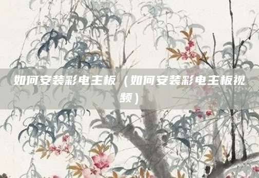 如何安装彩电主板（如何安装彩电主板视频）
