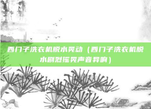 西门子洗衣机脱水晃动（西门子洗衣机脱水剧烈摇晃声音异响）