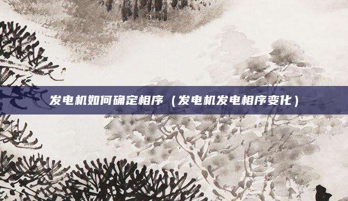 发电机如何确定相序（发电机发电相序变化）