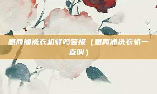 惠而浦洗衣机蜂鸣警报(惠而浦洗衣机一直叫)