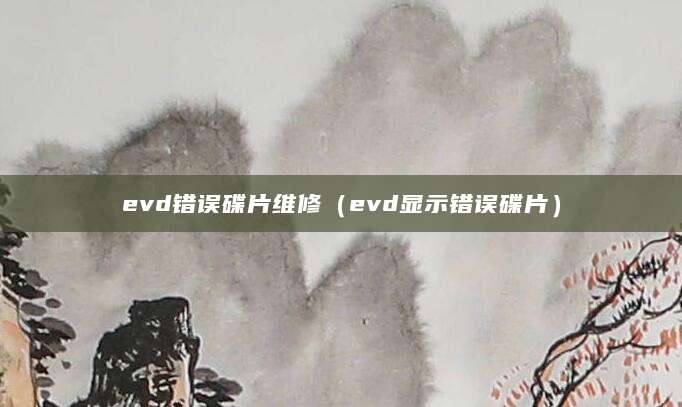 evd错误碟片维修(evd显示错误碟片)