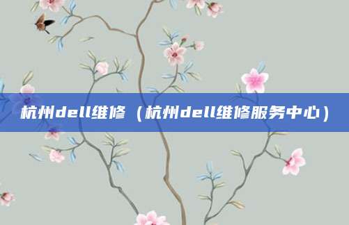 杭州dell维修（杭州dell维修服务中心）