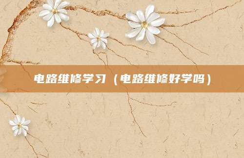 电路维修学习（电路维修好学吗）