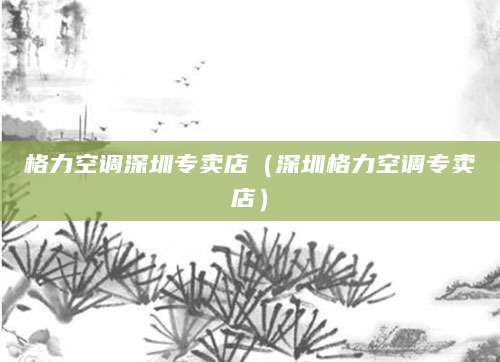 格力空调深圳专卖店（深圳格力空调专卖店）
