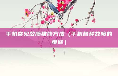 手机常见故障维修方法（手机各种故障的维修）