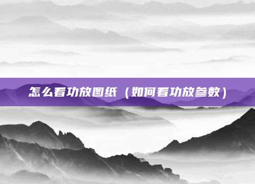 怎么看功放图纸（如何看功放参数）