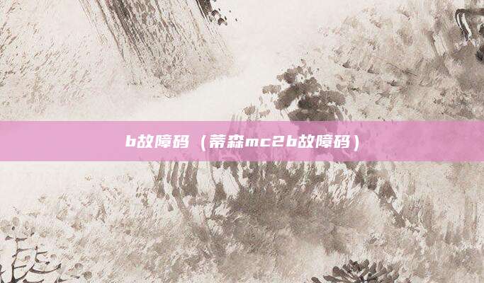 b故障码（蒂森mc2b故障码）
