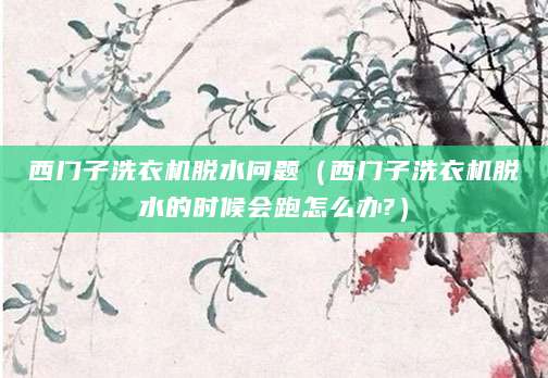 西门子洗衣机脱水问题（西门子洗衣机脱水的时候会跑怎么办?）