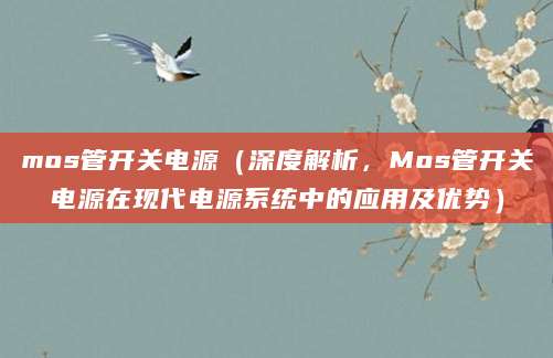 mos管开关电源（深度解析，Mos管开关电源在现代电源系统中的应用及优势）