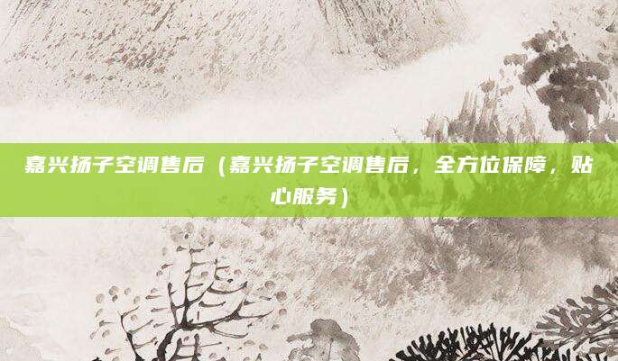 嘉兴扬子空调售后（嘉兴扬子空调售后，全方位保障，贴心服务）