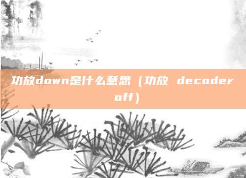 功放down是什么意思（功放 decoder off）