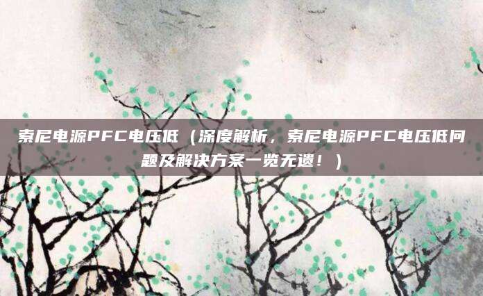 索尼电源PFC电压低（深度解析，索尼电源PFC电压低问题及解决方案一览无遗！）