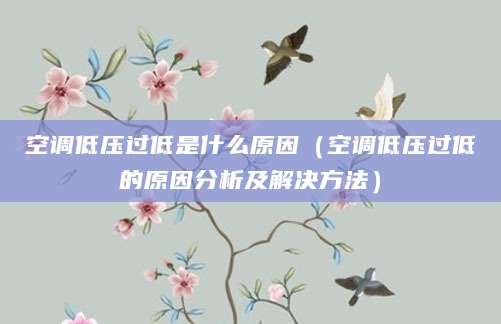 空调低压过低是什么原因（空调低压过低的原因分析及解决方法）