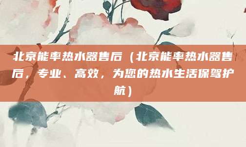 北京能率热水器售后（北京能率热水器售后，专业、高效，为您的热水生活保驾护航）