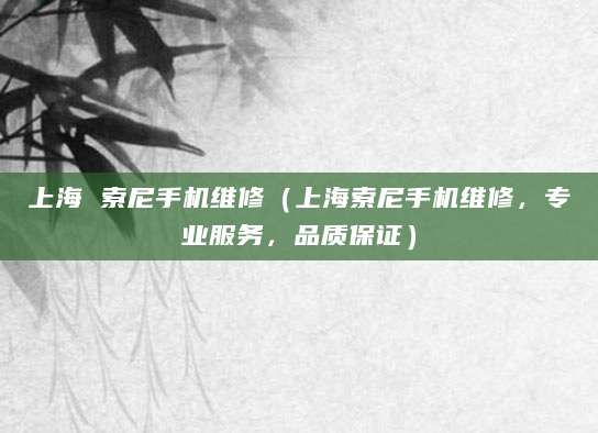 上海 索尼手机维修（上海索尼手机维修，专业服务，品质保证）