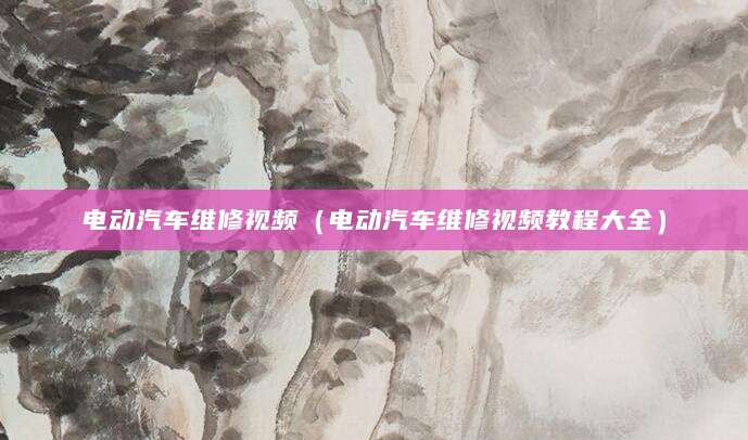 电动汽车维修视频（电动汽车维修视频教程大全）