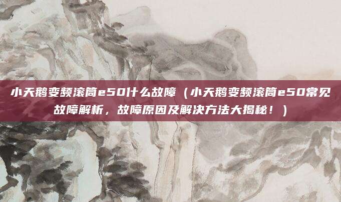 小天鹅变频滚筒e50什么故障（小天鹅变频滚筒e50常见故障解析，故障原因及解决方法大揭秘！）