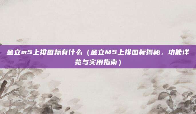 金立m5上排图标有什么（金立M5上排图标揭秘，功能详览与实用指南）