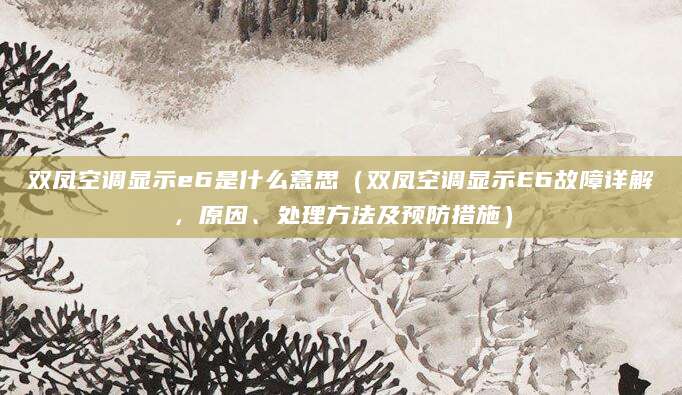 双凤空调显示e6是什么意思（双凤空调显示E6故障详解，原因、处理方法及预防措施）