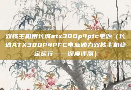 双核主机用长城atx300p4pfc电源（长城ATX300P4PFC电源助力双核主机稳定运行——深度评测）
