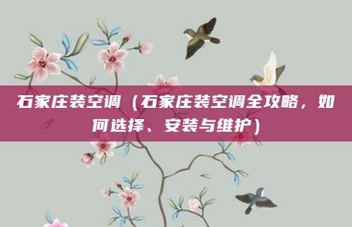 石家庄装空调（石家庄装空调全攻略，如何选择、安装与维护）