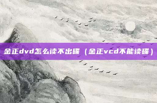 金正dvd怎么读不出碟（金正vcd不能读碟）