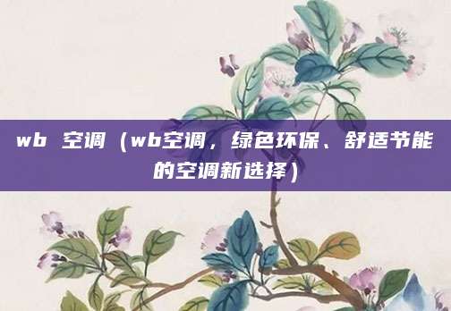 wb 空调（wb空调，绿色环保、舒适节能的空调新选择）