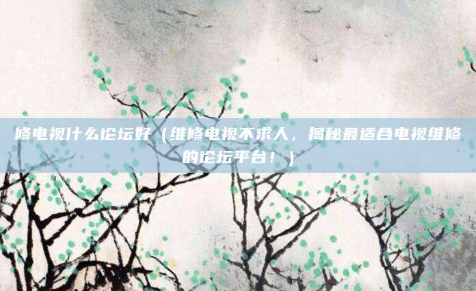修电视什么论坛好(维修电视不求人,揭秘最适合电视维修的论坛平台!)