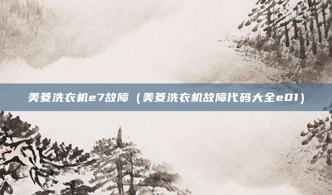 美菱洗衣机e7故障(美菱洗衣机故障代码大全e01)