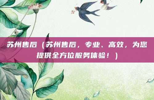 苏州售后（苏州售后，专业、高效，为您提供全方位服务体验！）