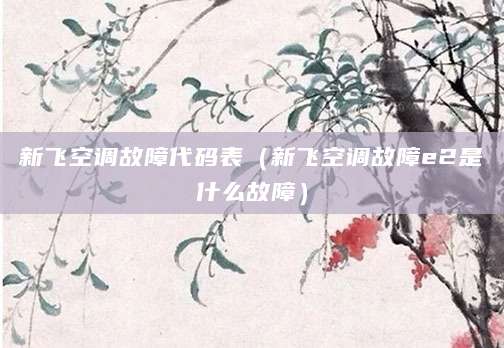 新飞空调故障代码表（新飞空调故障e2是什么故障）