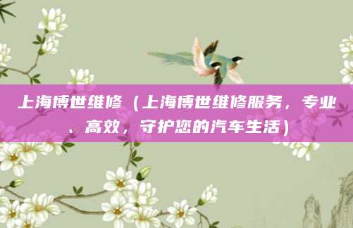 上海博世维修（上海博世维修服务，专业、高效，守护您的汽车生活）
