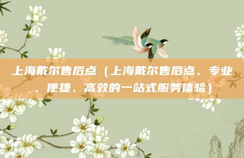 上海戴尔售后点（上海戴尔售后点，专业、便捷、高效的一站式服务体验）