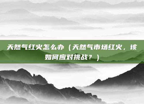 天然气红火怎么办（天然气市场红火，该如何应对挑战？）