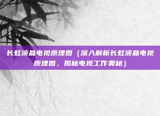 长虹液晶电视原理图（深入解析长虹液晶电视原理图，揭秘电视工作奥秘）