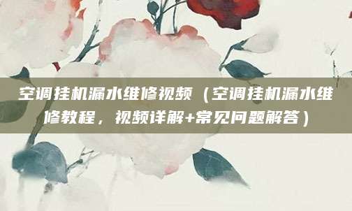 空调挂机漏水维修视频（空调挂机漏水维修教程，视频详解+常见问题解答）