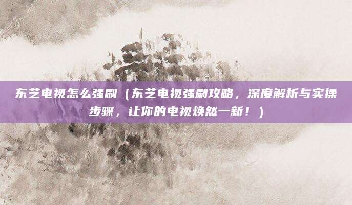 东芝电视怎么强刷（东芝电视强刷攻略，深度解析与实操步骤，让你的电视焕然一新！）