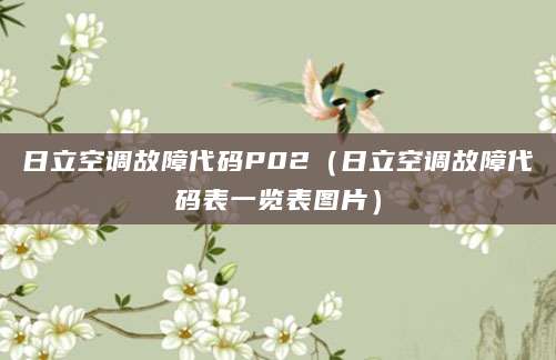 日立空调故障代码P02（日立空调故障代码表一览表图片）