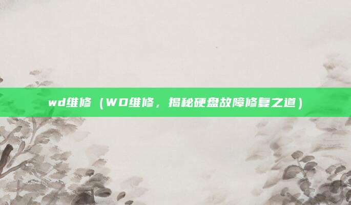 wd维修（WD维修，揭秘硬盘故障修复之道）