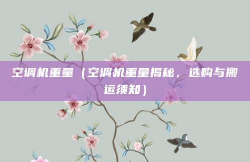 空调机重量（空调机重量揭秘，选购与搬运须知）