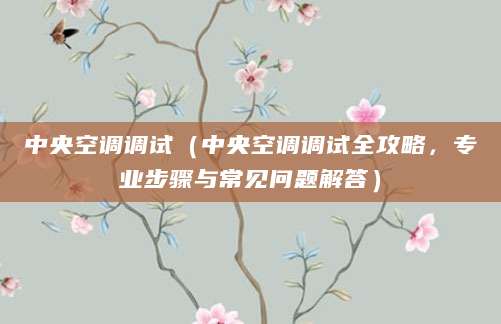 中央空调调试（中央空调调试全攻略，专业步骤与常见问题解答）