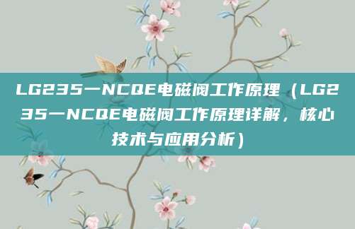 LG235一NCQE电磁阀工作原理（LG235一NCQE电磁阀工作原理详解，核心技术与应用分析）