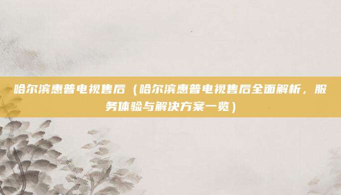 哈尔滨惠普电视售后（哈尔滨惠普电视售后全面解析，服务体验与解决方案一览）
