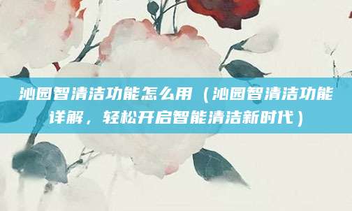 沁园智清洁功能怎么用（沁园智清洁功能详解，轻松开启智能清洁新时代）
