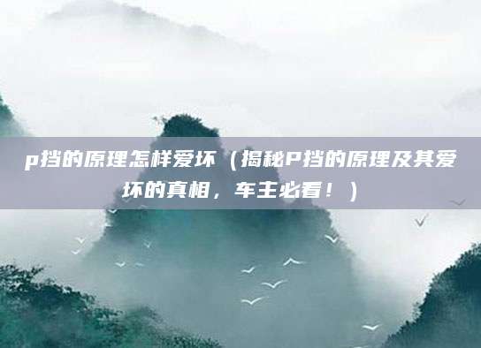 p挡的原理怎样爱坏（揭秘P挡的原理及其爱坏的真相，车主必看！）