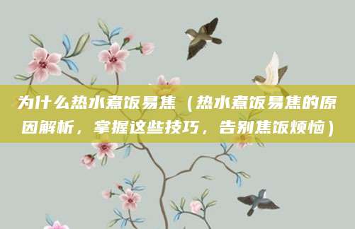 为什么热水煮饭易焦（热水煮饭易焦的原因解析，掌握这些技巧，告别焦饭烦恼）