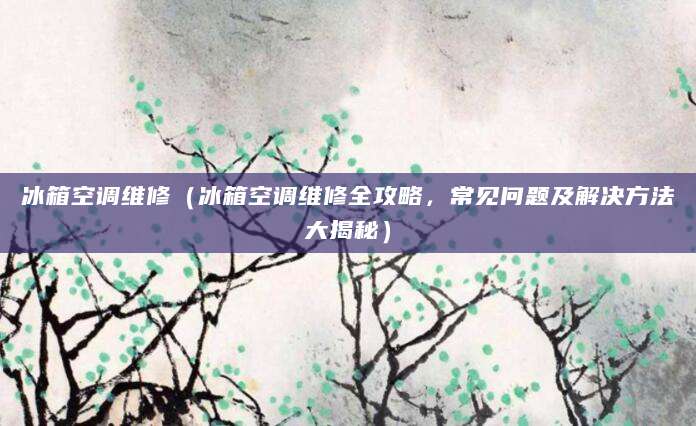冰箱空调维修（冰箱空调维修全攻略，常见问题及解决方法大揭秘）