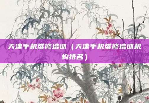 天津手机维修培训（天津手机维修培训机构排名）